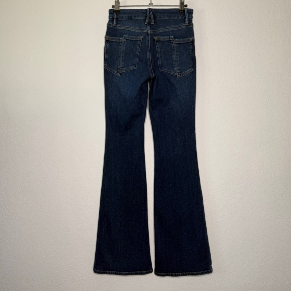 Good American Dark Blue Flare Jeans
